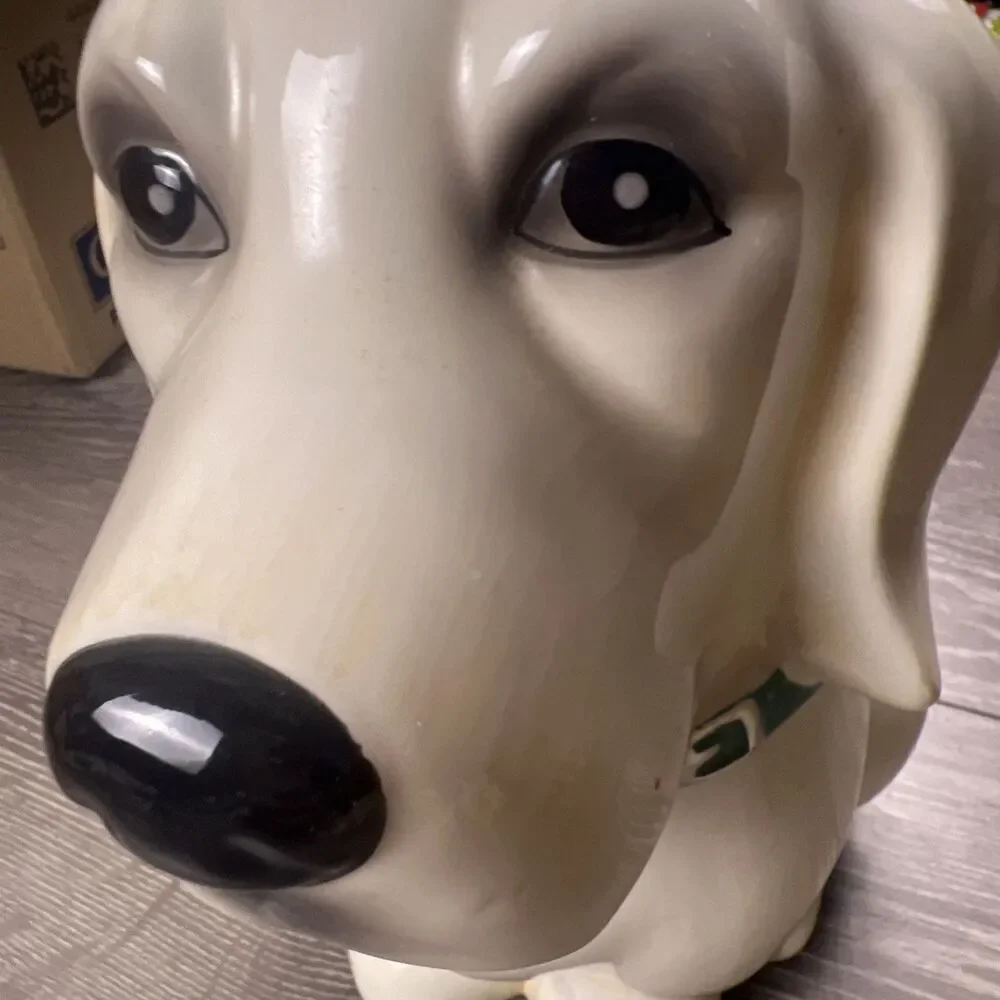 Pioneer Woman Dog Cookie Jar Labrador Retriever Lucy White Lab 11.5